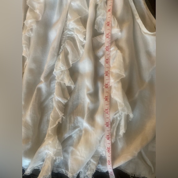 🌸 Mustard Seed White Halter Top Tie Neck Flowy Ruffle Size Small Boho - Picture 7 of 9